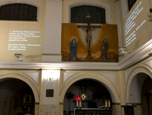 projektor ekran rzutnik kościół